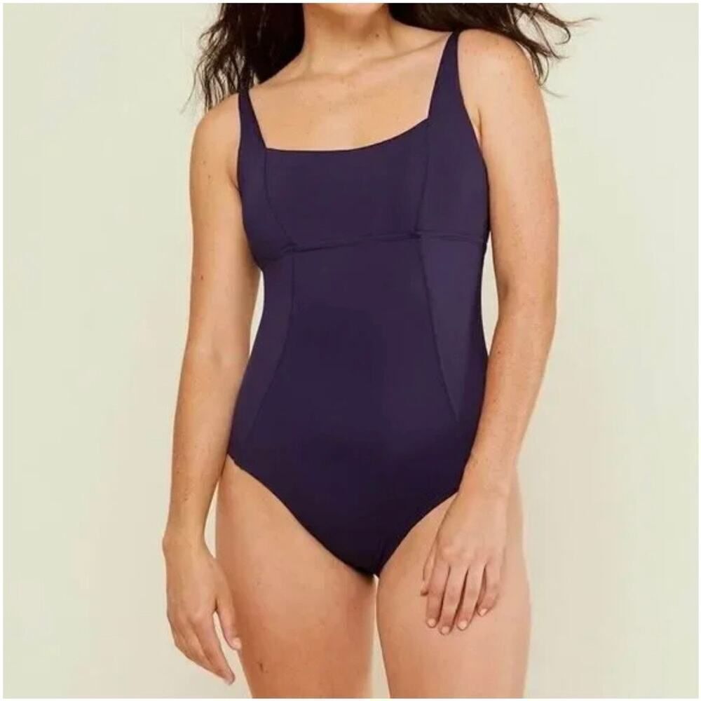 NWT Andie Navy Blue Havana One Piece Swimsuit Size Large